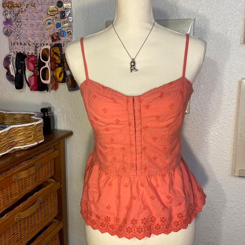 American Eagle Outfitters Coral Sleeveless Top